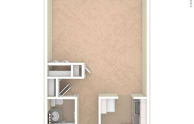 Studio, 1 bath, 408 sqft, $2,550