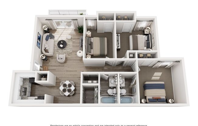 3 beds, 2 baths, 1,121 sqft, $1,400, Unit G86