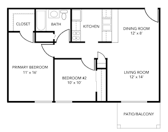 2 beds, 1 bath, 884 sqft, $1,032