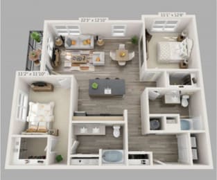 2 beds, 2 baths, 1,157 sqft, $2,217