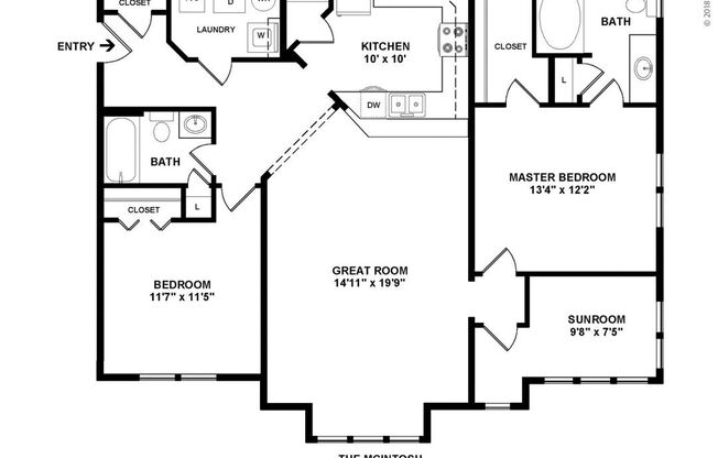 2 beds, 2 baths, 1,215 sqft, $1,802