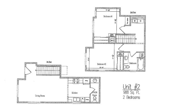 2 beds, 1.5 baths, $1,650, Unit 2