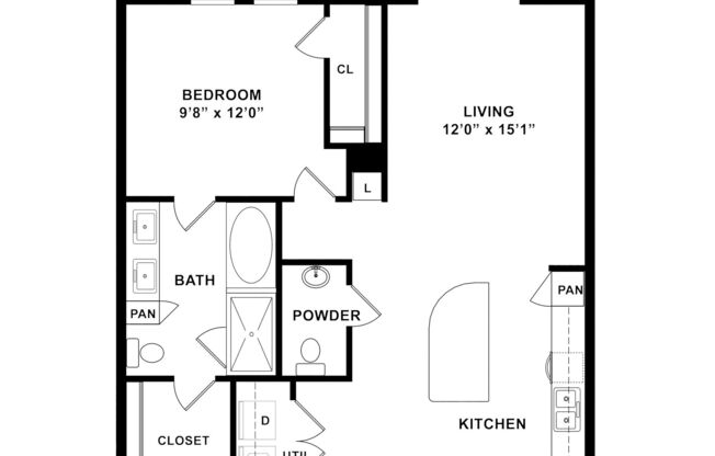 1 bed, 1 bath, 846 sqft, $1,760