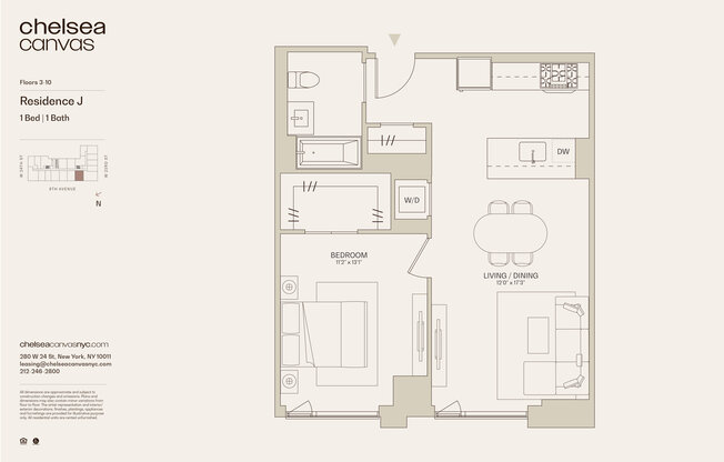 1 bed, 1 bath, $7,800, Unit 5J