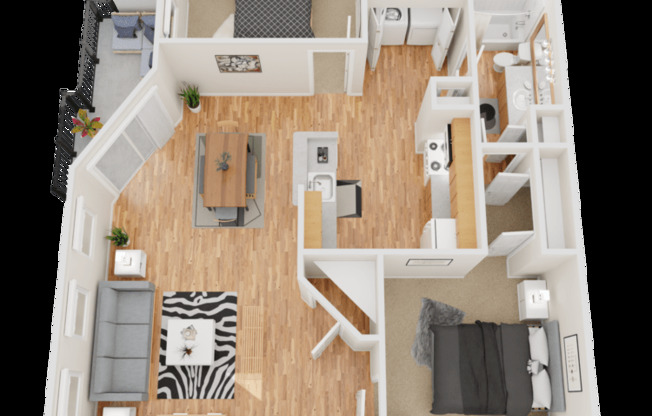 2 beds, 1 bath, 978 sqft, $1,399