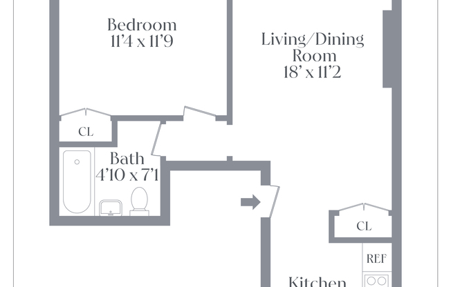 1 bed, 1 bath, $2,650, Unit 2