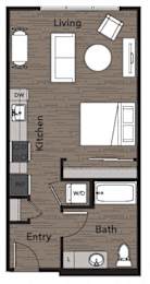 Studio, 1 bath, 498 sqft, $1,745