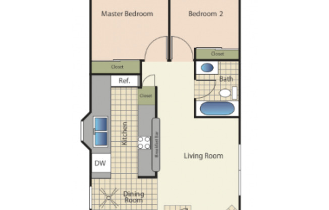 2 beds, 1 bath, 700 sqft, $2,995
