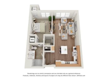 1 bed, 1 bath, 723 sqft, $1,426