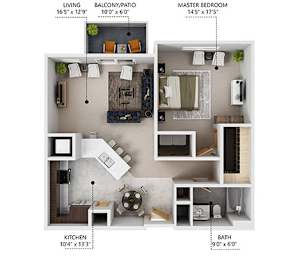 1 bed, 1 bath, 785 sqft, $1,250