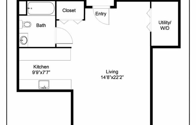 Studio, 1 bath, 506 sqft, $2,385, Unit 313