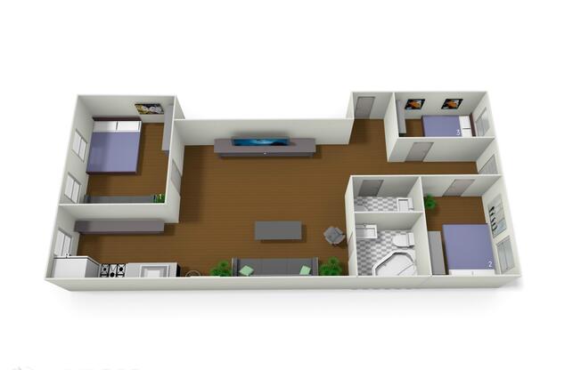 3 beds, 1.5 baths, 1,200 sqft, $8,250, Unit 2