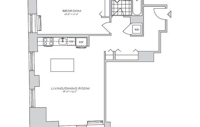 1 bed, 1 bath, 934 sqft, $5,689, Unit 1703