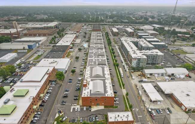 a view from the top of a building in a city