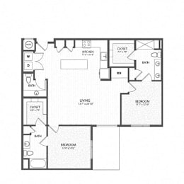 2 beds, 2 baths, 1,323 sqft, $2,079