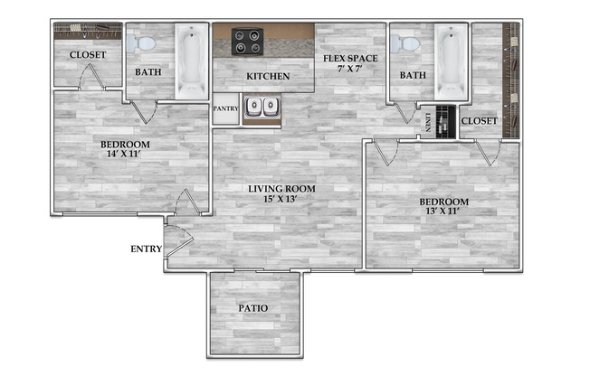 2 beds, 2 baths, 863 sqft, $908, Unit 0603