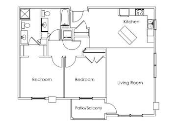 2 beds, 2 baths, 1,156 sqft, $1,514