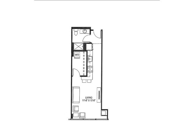 Studio, 1 bath, 466 sqft, $1,299, Unit 216