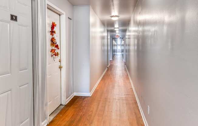 Bright clean hallways at The Maples, Racine, Wisconsin