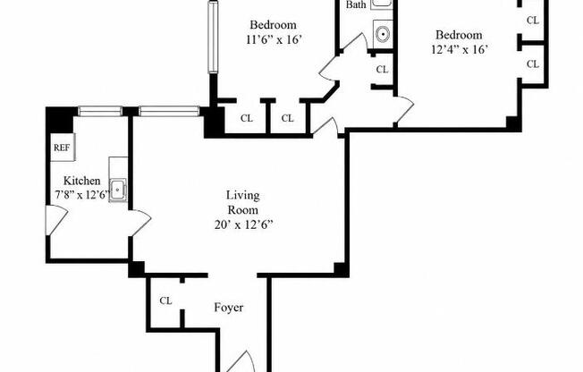 2 beds, 1 bath, 1,000 sqft, $6,500, Unit 7D