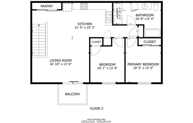 2 beds, 1 bath, 927 sqft, $1,465, Unit 1379-08