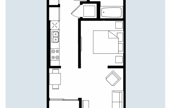 Studio, 1 bath, 620 sqft, $2,050, Unit 406