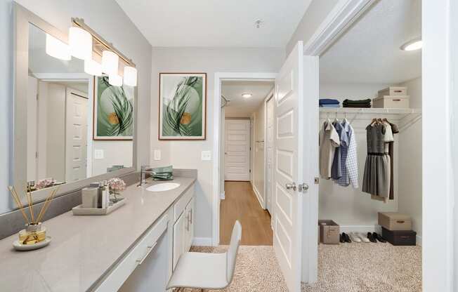 Master Bathroom Vanity at Waterfront Apartments in Virginia Beach, VA 23453