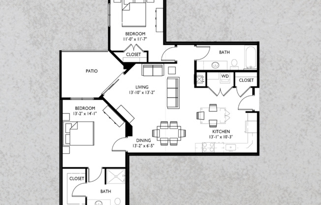 2 beds, 2 baths, 1,147 sqft, $2,200, Unit 514