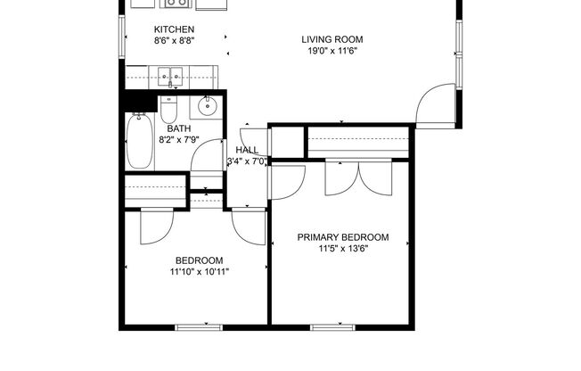 2 beds, 1 bath, 714 sqft, $1,078, Unit 4124-2