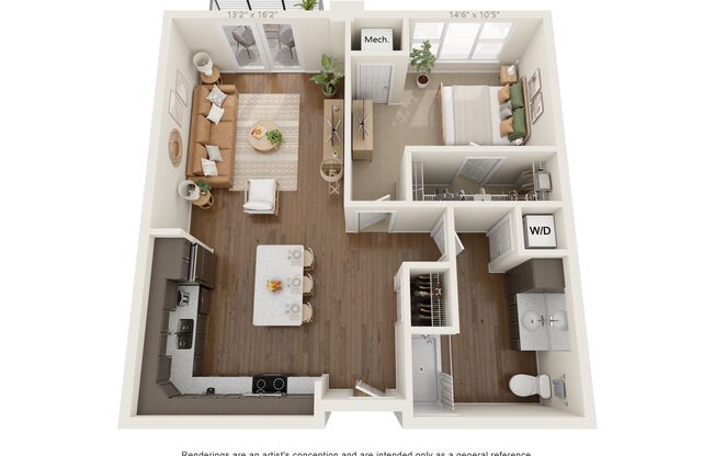 1 bed, 1 bath, 822 sqft, $1,399, Unit 143-219