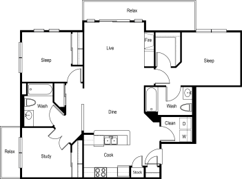 2 beds, 2 baths, 1,144 sqft, $2,502