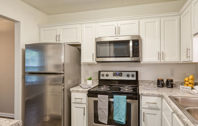 Stainless steel appliances in remodeled kitchen