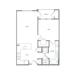 1 bed, 1 bath, 753 sqft, $1,471