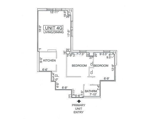 2 beds, 1 bath, 854 sqft, $4,200, Unit 4G