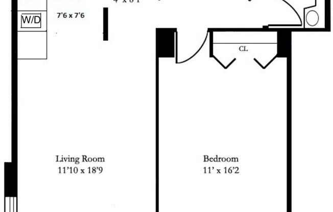 1 bed, 1 bath, 625 sqft, $4,700, Unit 24D