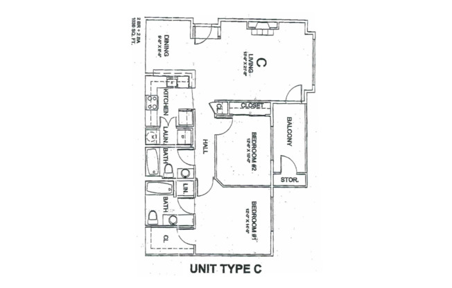 2 beds, 2 baths, 1,030 sqft, $1,700, Unit 1732