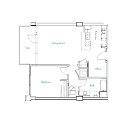 1 bed, 1 bath, 758 sqft, $2,680