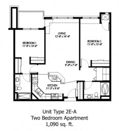 2 beds, 2 baths, 1,090 sqft, $2,104