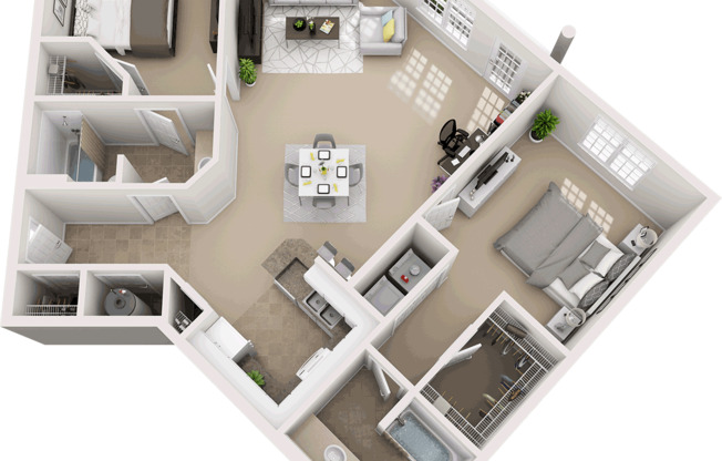 2 beds, 2 baths, 1,225 sqft, $1,685, Unit 4126