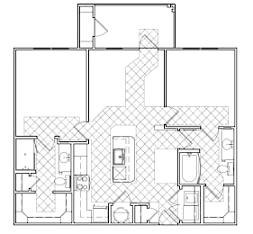 2 beds, 2 baths, 1,057 sqft, $1,009