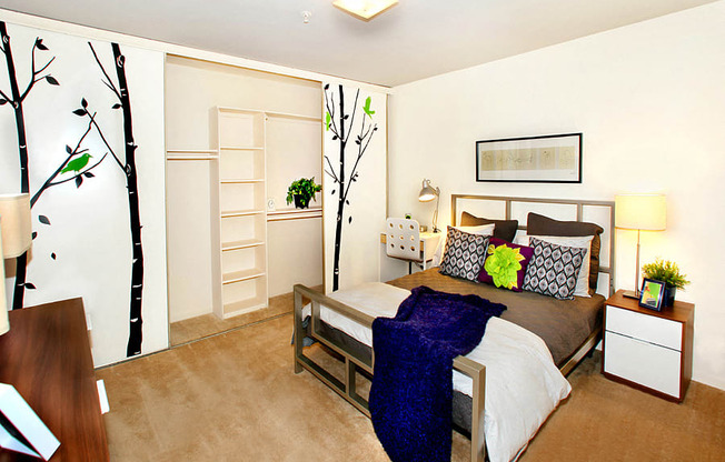 Bedroom with ample closet space