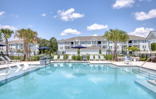 the swimming pool at the preserve at ballantyne commons apartments