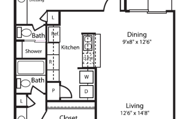 2 beds, 2 baths, 1,026 sqft, $1,178
