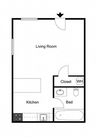 Studio, 1 bath, $920