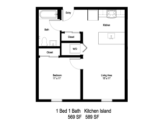 1 bed, 1 bath, 488 sqft, $1,649