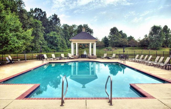 Resort-style swimming pool at The Bradford at Easton Apartments in Columbus, OH