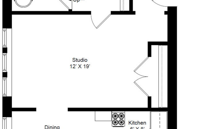 Studio, 1 bath, 500 sqft, $1,665, Unit 553-414