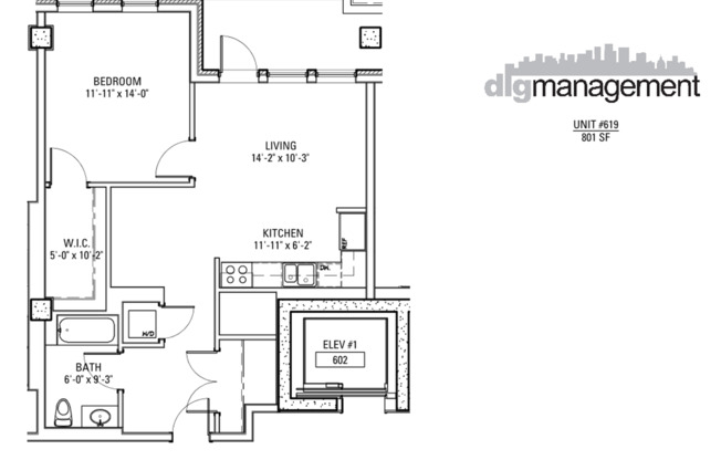 1 bed, 1 bath, 711 sqft, $3,000, Unit 3833-619