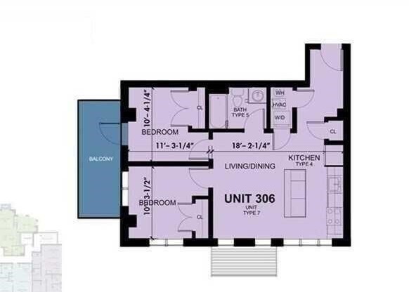 2 beds, 1 bath, 730 sqft, $3,950, Unit 306