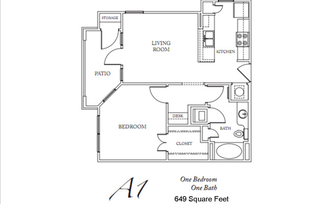 1 bed, 1 bath, 649 sqft, $1,299, Unit 01301